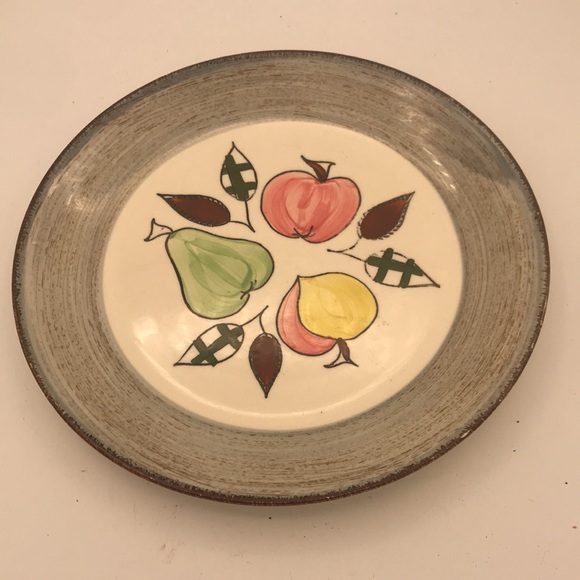 Set of 4 Blue Ridge Hand Painted Southern Potteries Fruit Pattern 9-1/2” Plates - Picture 2 of 6